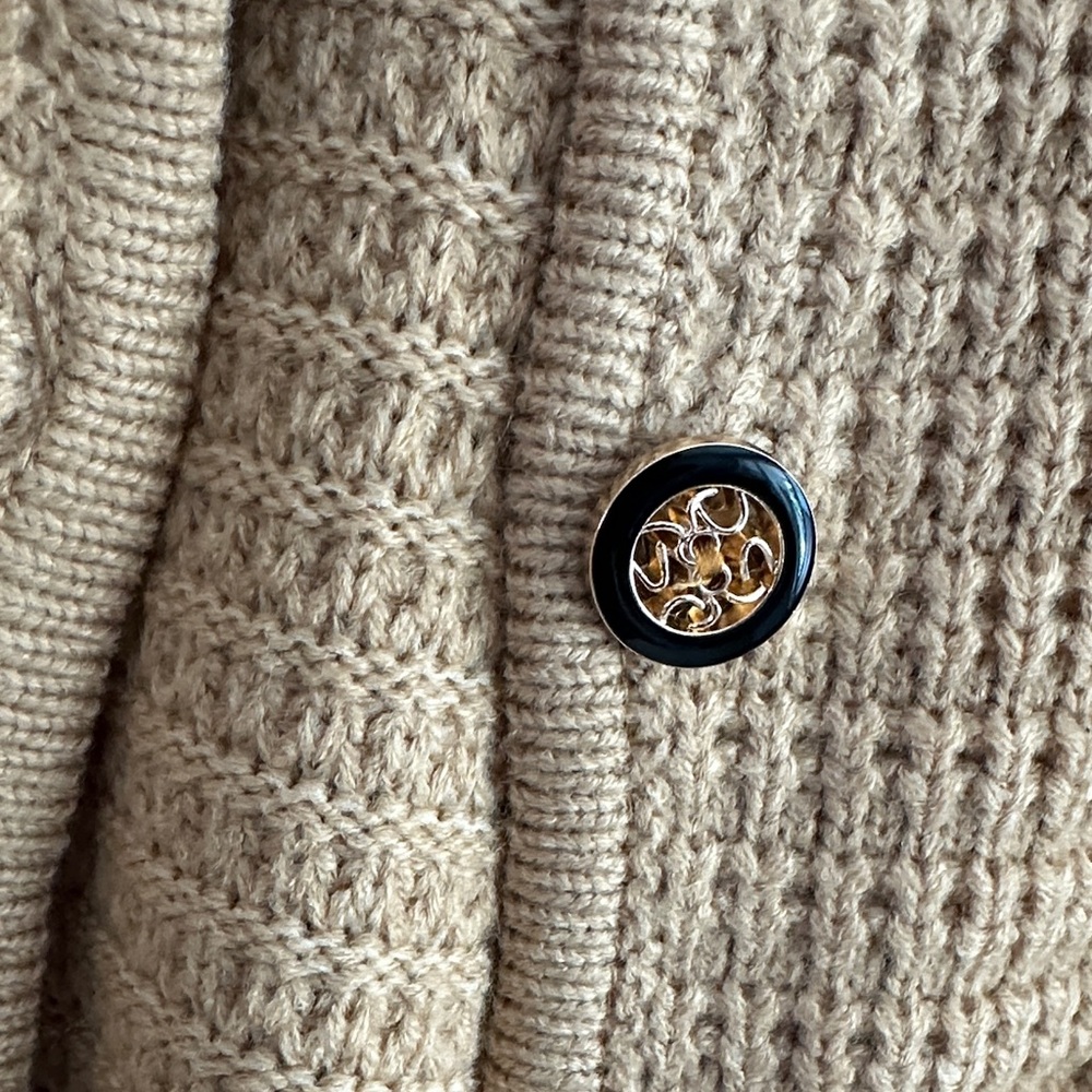 Cozy Tan Waffle Knit Cardigan - Picture 3 of 4